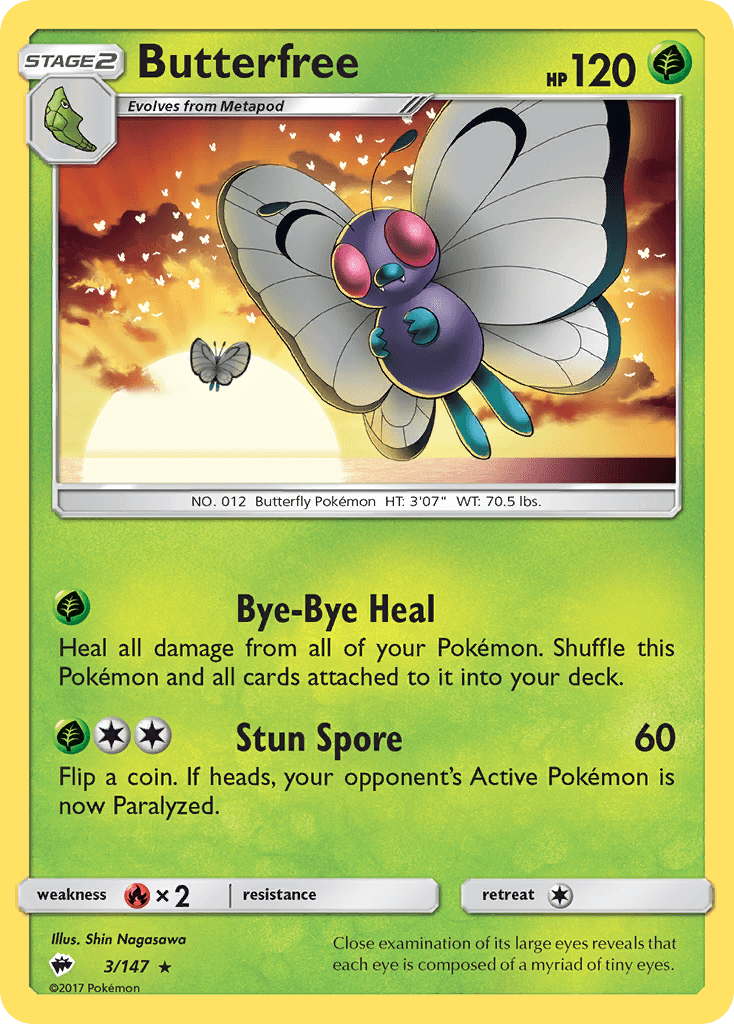 Butterfree, carta 3 de Burning Shadows