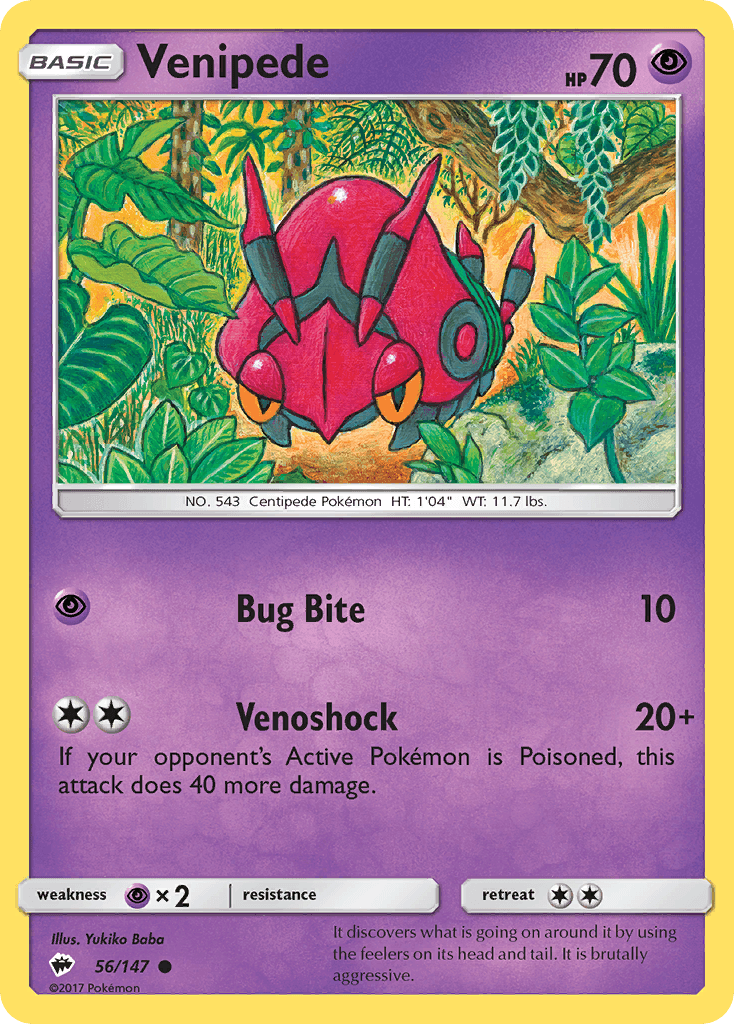 Venipede, carta 56 de Burning Shadows