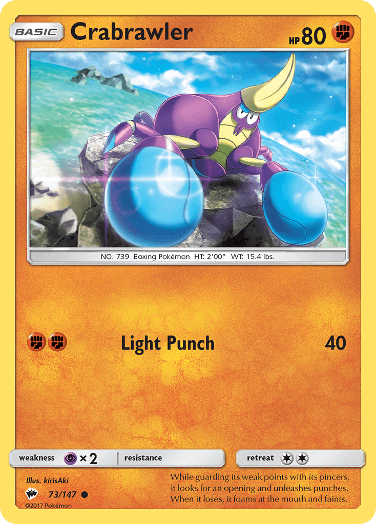 Crabrawler, carta 73 de Burning Shadows