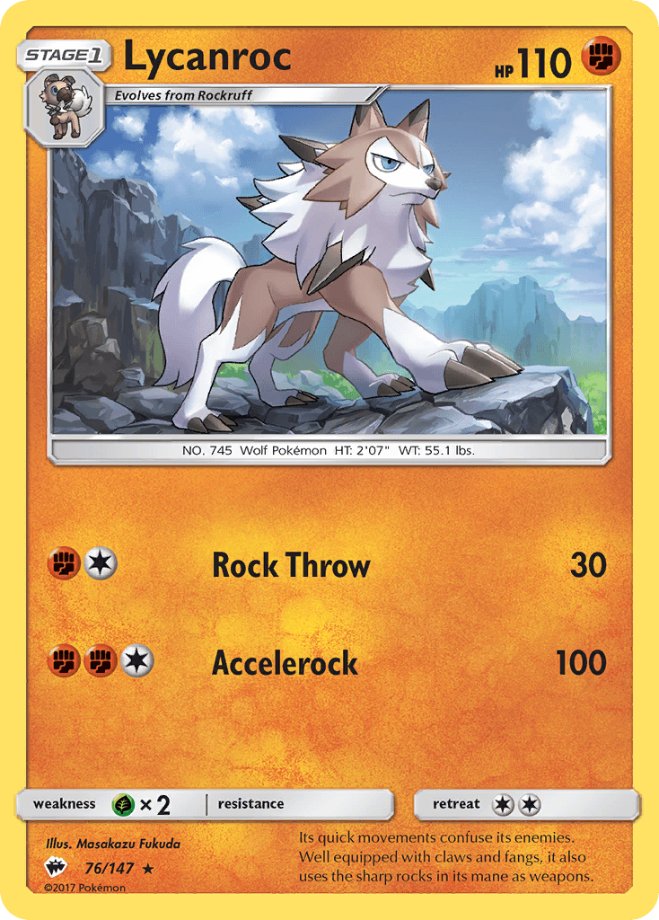 Lycanroc, carta 76 de Burning Shadows