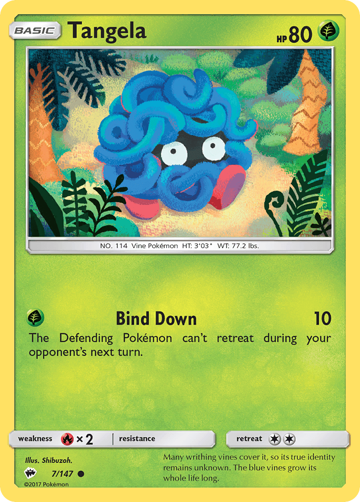 Tangela, carta 7 de Burning Shadows