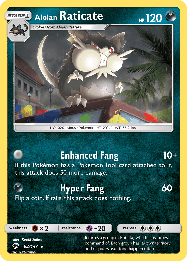 Alolan Raticate, carta 82 de Burning Shadows
