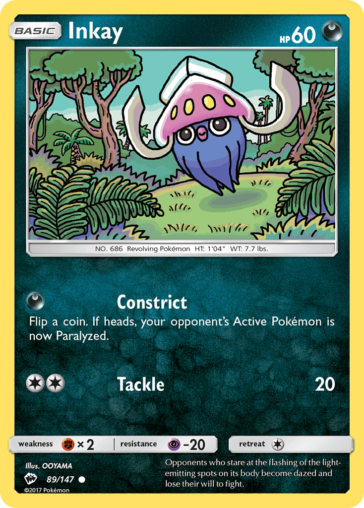 Inkay, carta 89 de Burning Shadows