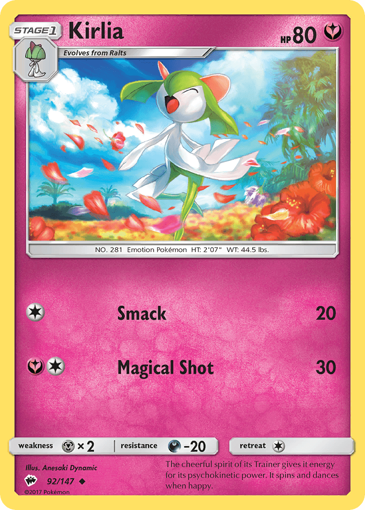Kirlia, carta 92 de Burning Shadows