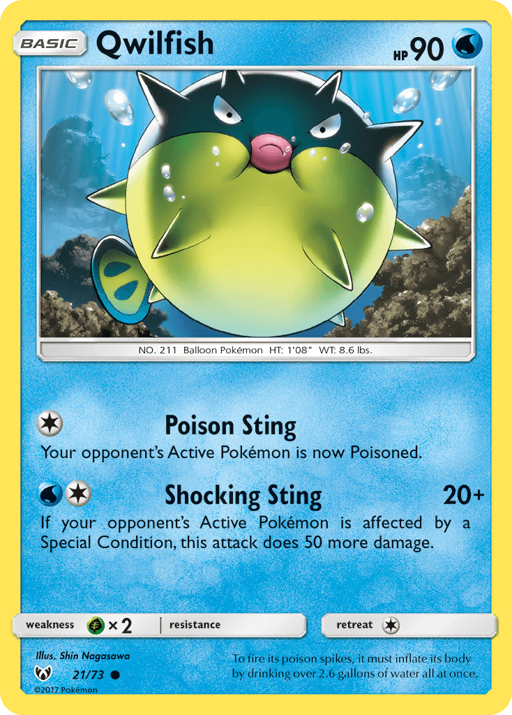Qwilfish, carta 21 de Shining Legends