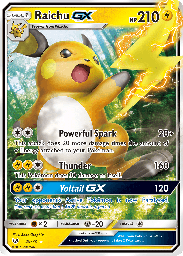 Raichu GX, carta 29 de Shining Legends