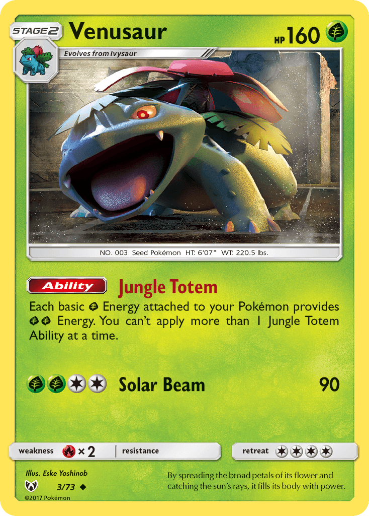 Venusaur, carta 3 de Shining Legends