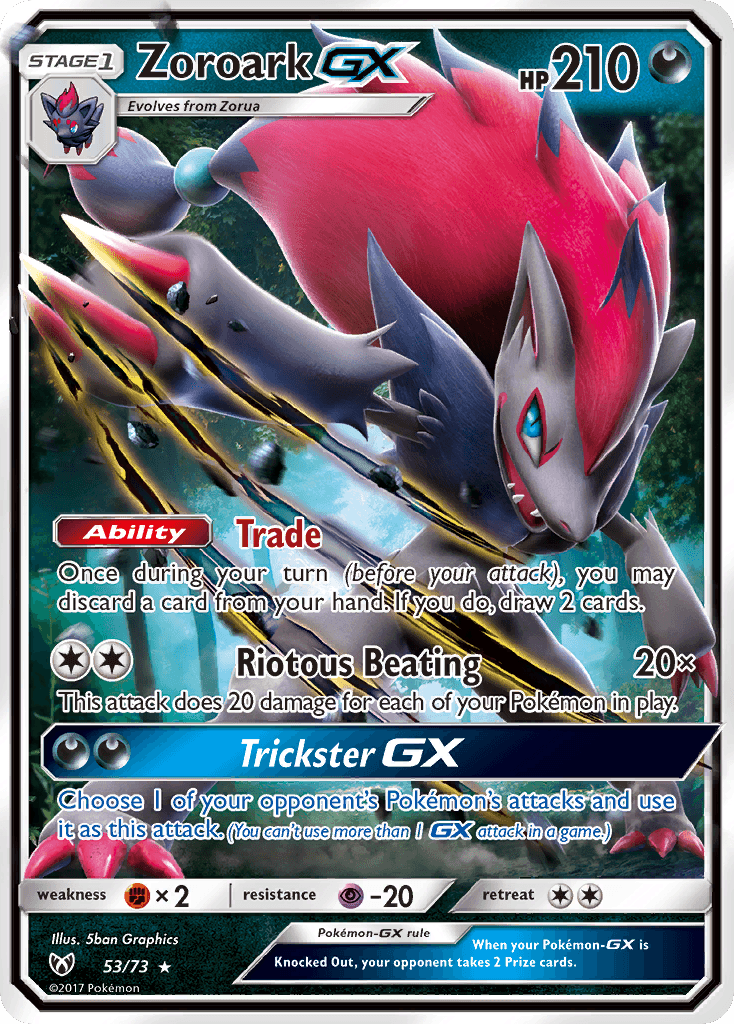 Zoroark GX, carta 53 de Shining Legends