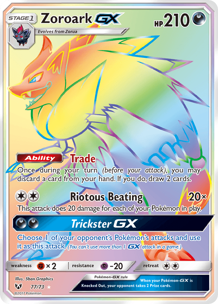 Zoroark GX, carta 77 de Shining Legends