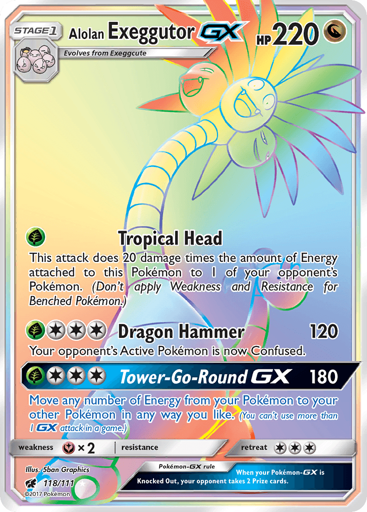Alolan Exeggutor GX, carta 118 de Crimson Invasion