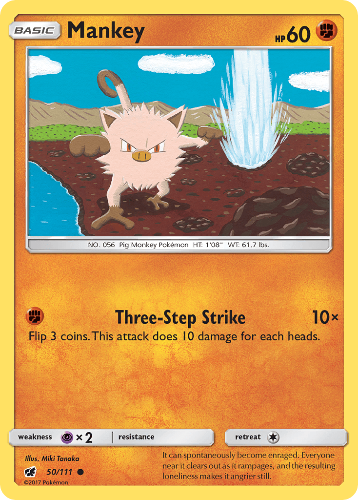 Mankey, carta 50 de Crimson Invasion