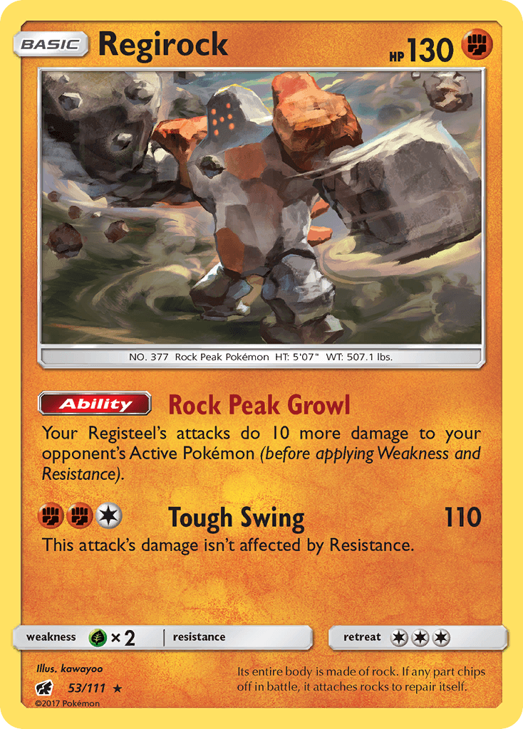 Regirock, carta 53 de Crimson Invasion