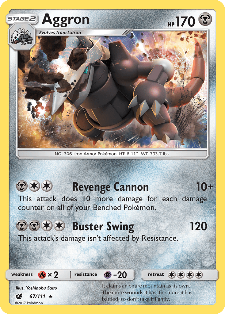 Aggron, carta 67 de Crimson Invasion