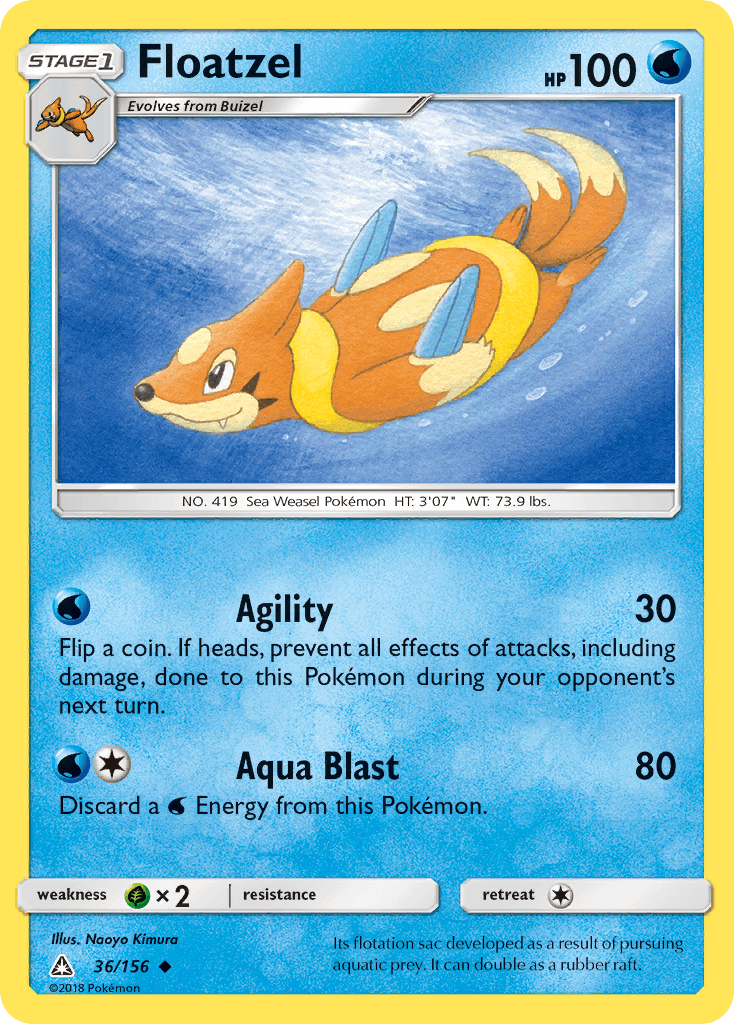 Floatzel, carta 36 de Ultra Prism