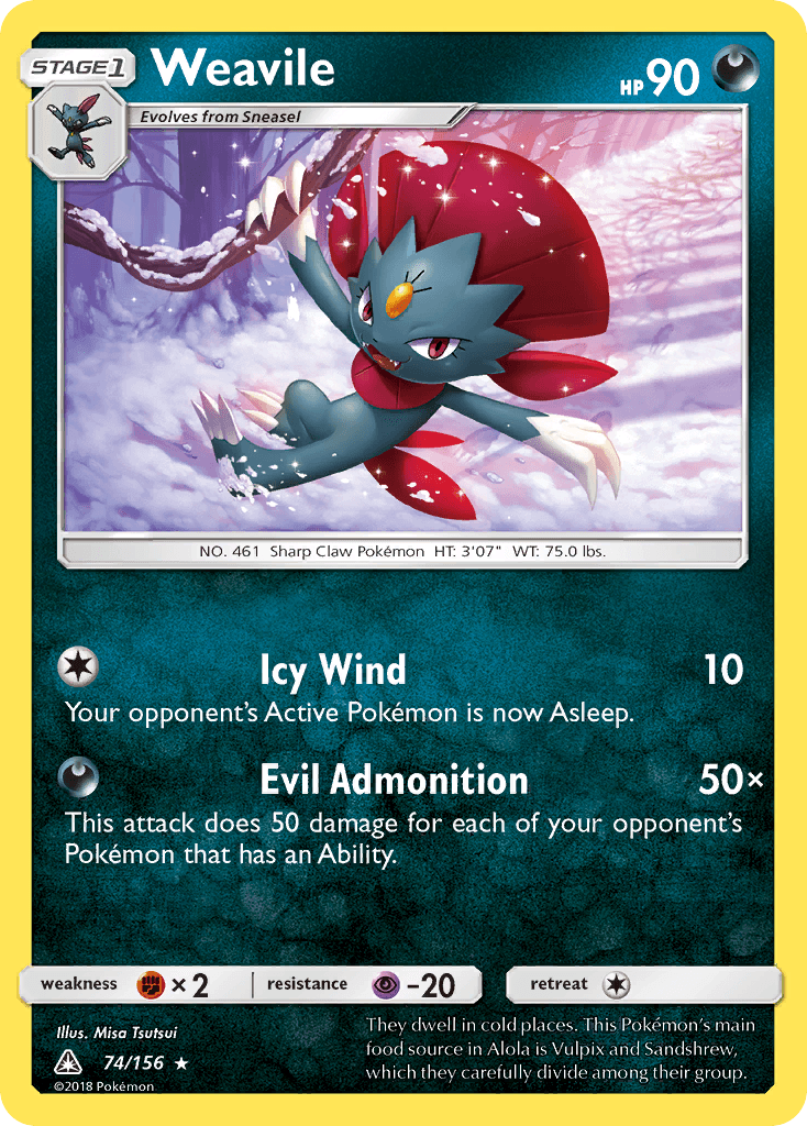 Weavile, carta 74 de Ultra Prism