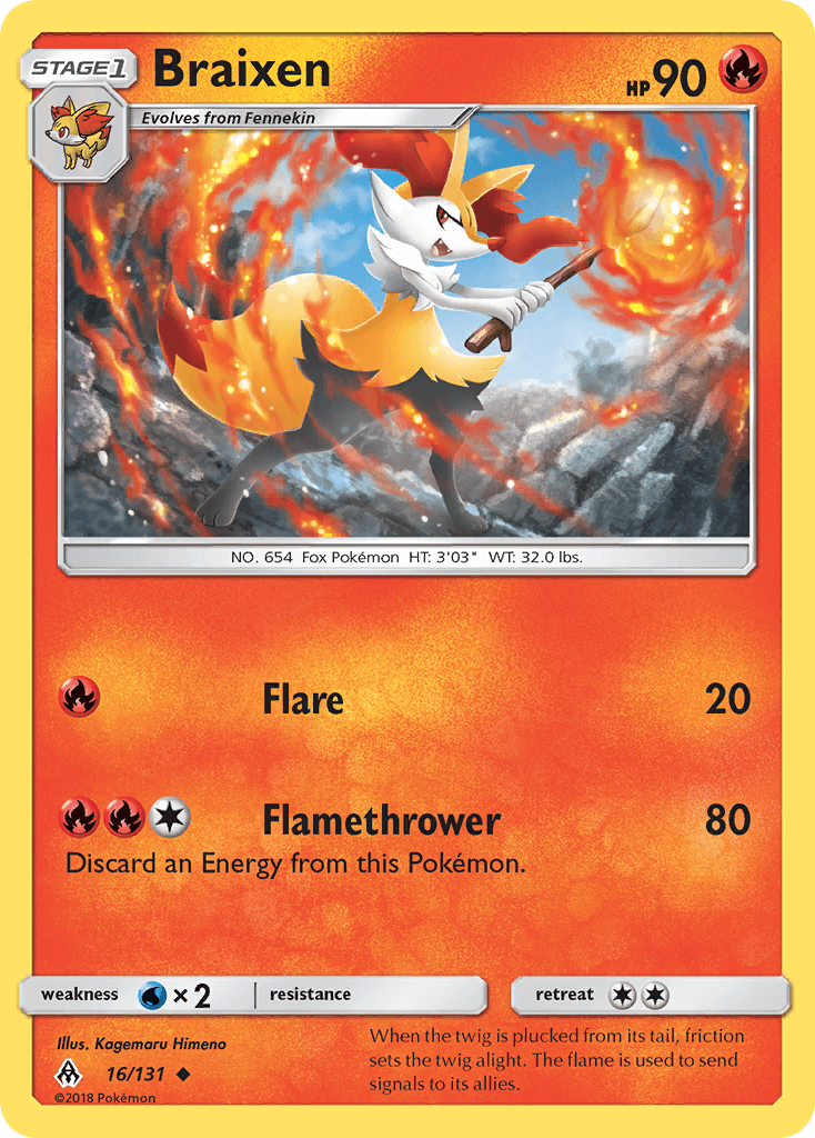 Braixen, carta 16 de Forbidden Light
