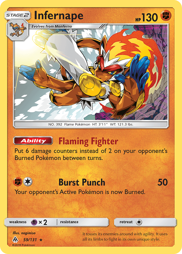 Infernape, carta 59 de Forbidden Light