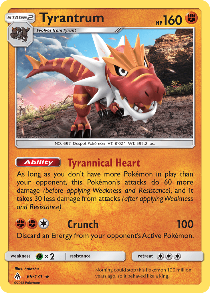 Tyrantrum, carta 69 de Forbidden Light