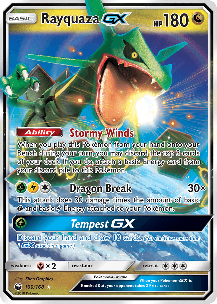 Rayquaza GX, carta 109 de Celestial Storm