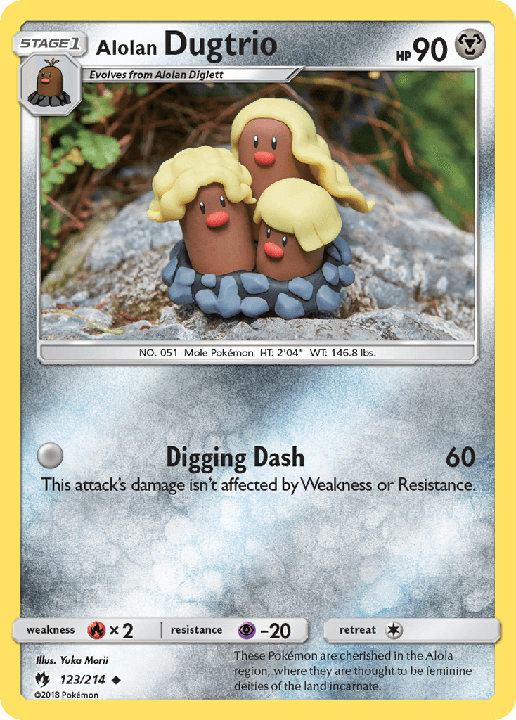 Alolan Dugtrio, carta 123 de Lost Thunder