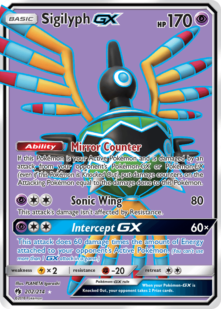 Sigilyph GX, carta 202 de Lost Thunder