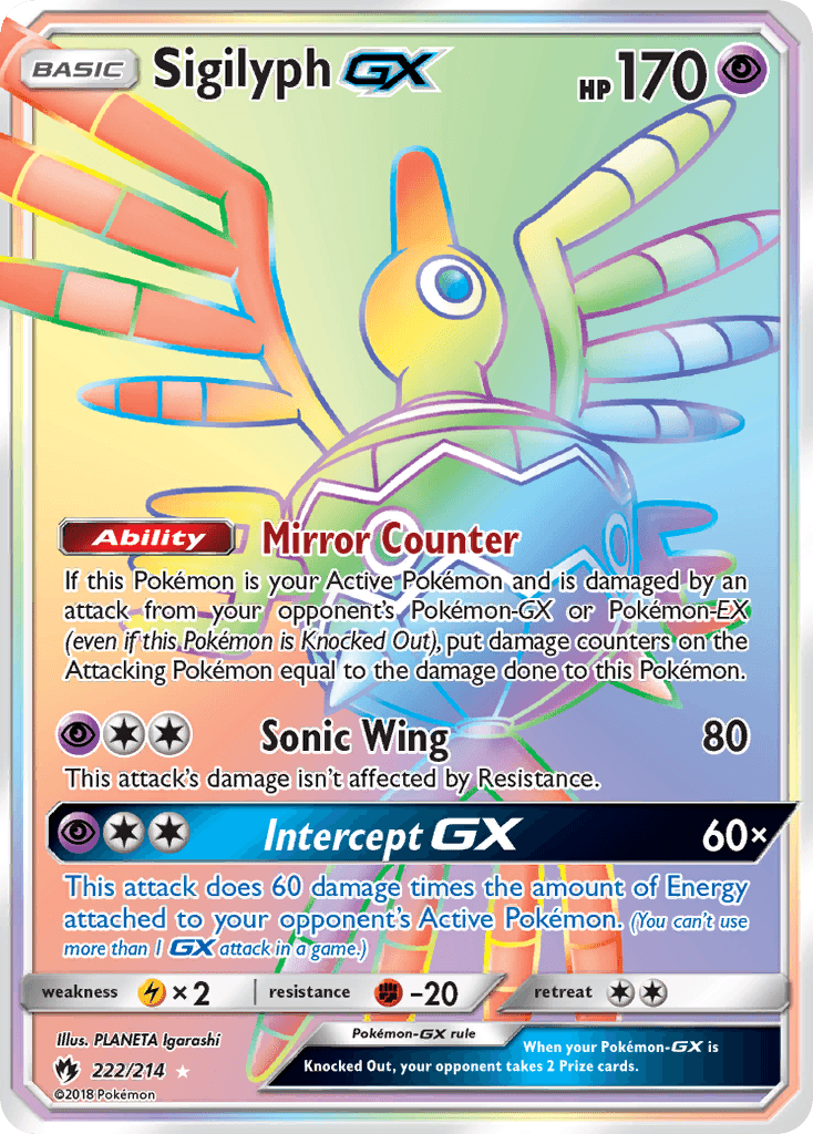Sigilyph GX, carta 222 de Lost Thunder