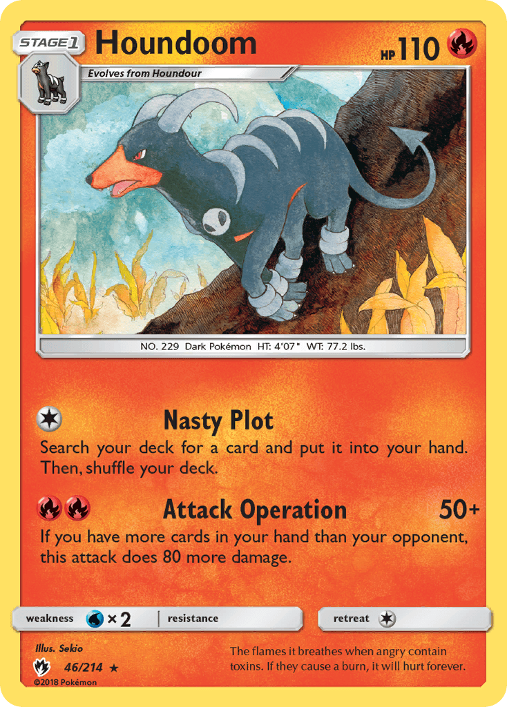 Houndoom, carta 46 de Lost Thunder