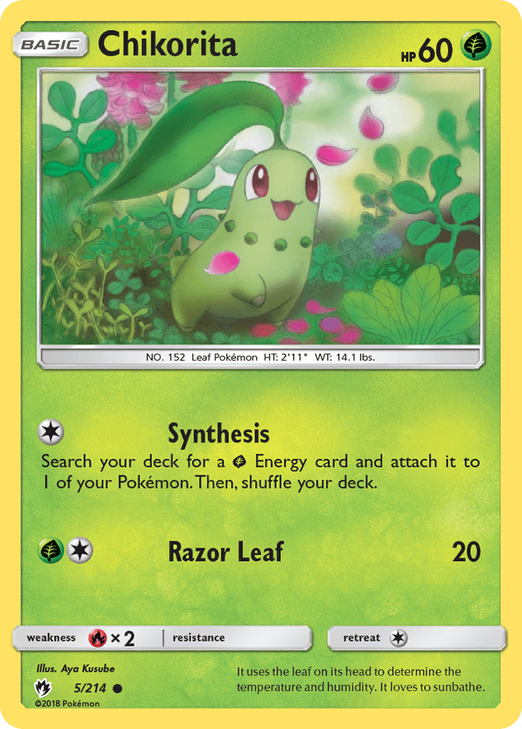 Chikorita, carta 5 de Lost Thunder
