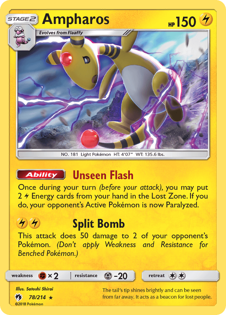 Ampharos, carta 78 de Lost Thunder