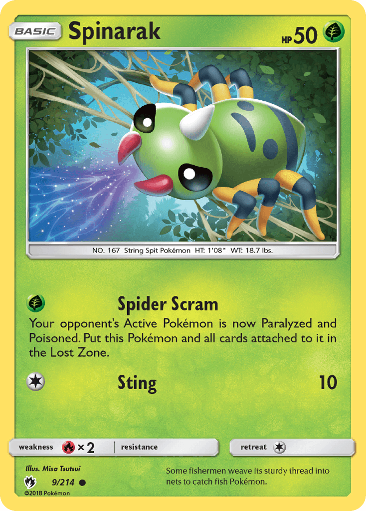 Spinarak, carta 9 de Lost Thunder