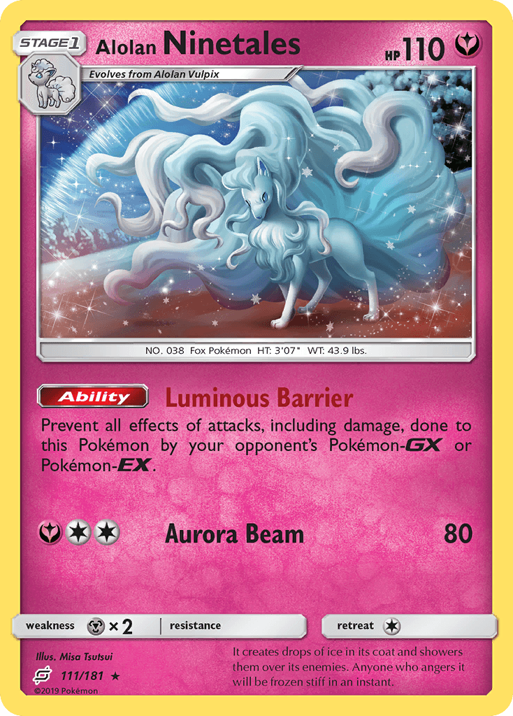 Alolan Ninetales, carta 111 de Team Up