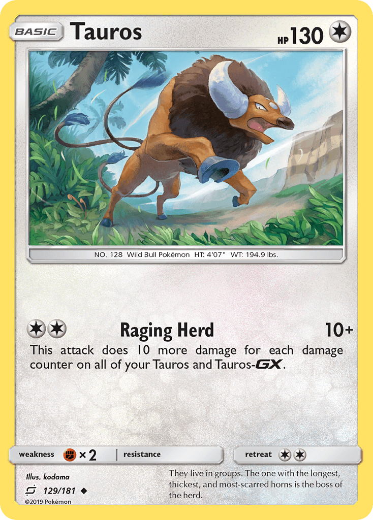 Tauros, carta 129 de Team Up
