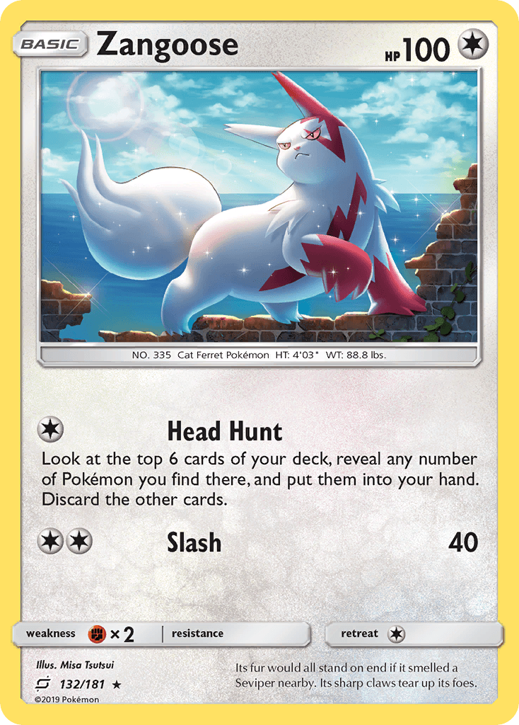 Zangoose, carta 132 de Team Up