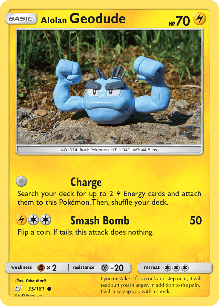 Alolan Geodude, carta 35 de Team Up