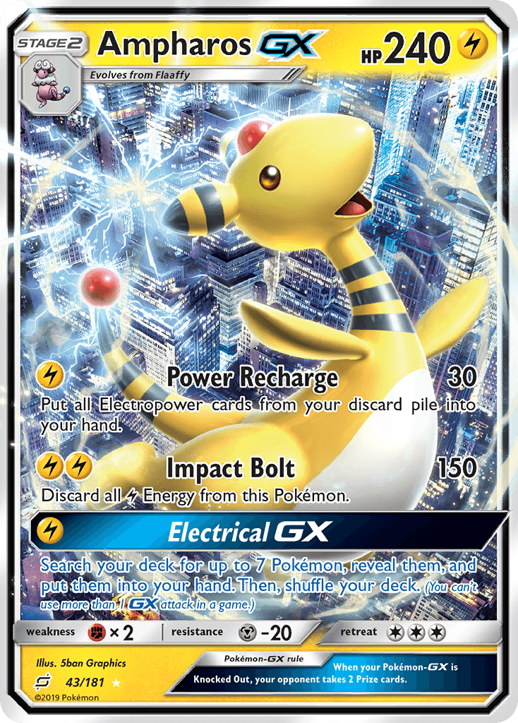 Ampharos GX, carta 43 de Team Up