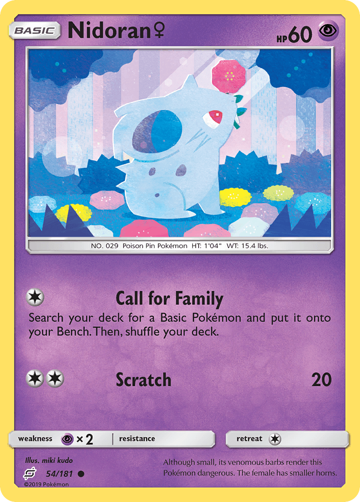 Nidoran♀, carta 54 de Team Up