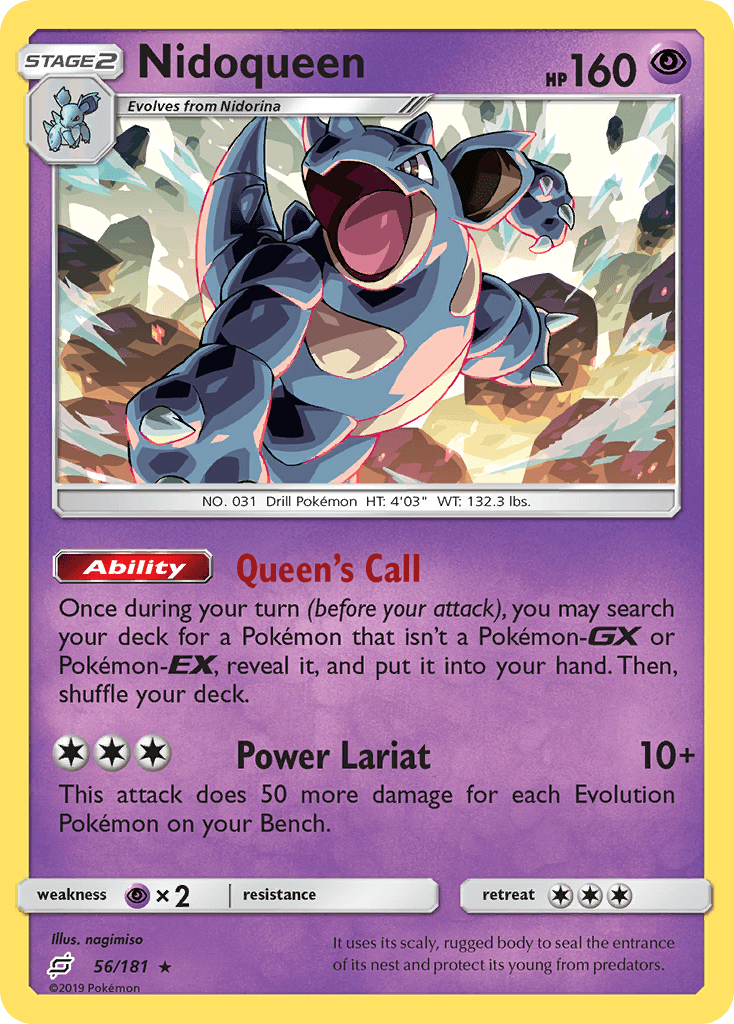 Nidoqueen, carta 56 de Team Up