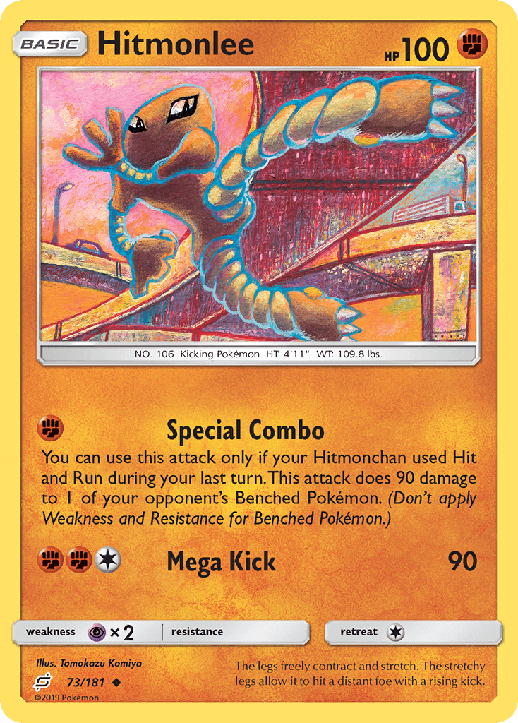 Hitmonlee, carta 73 de Team Up