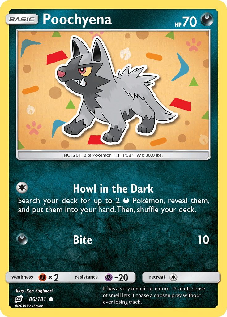 Poochyena, carta 86 de Team Up