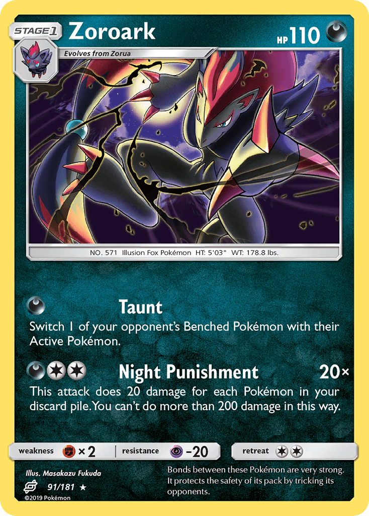 Zoroark, carta 91 de Team Up