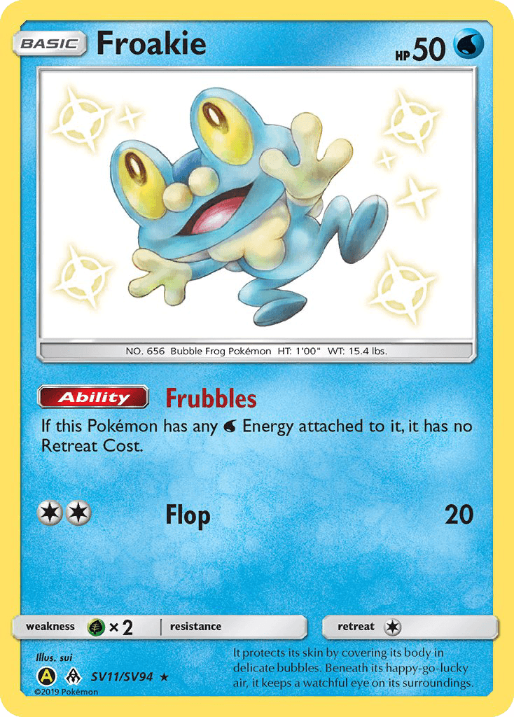 Froakie, carta SV11 de Hidden Fates Shiny Vault