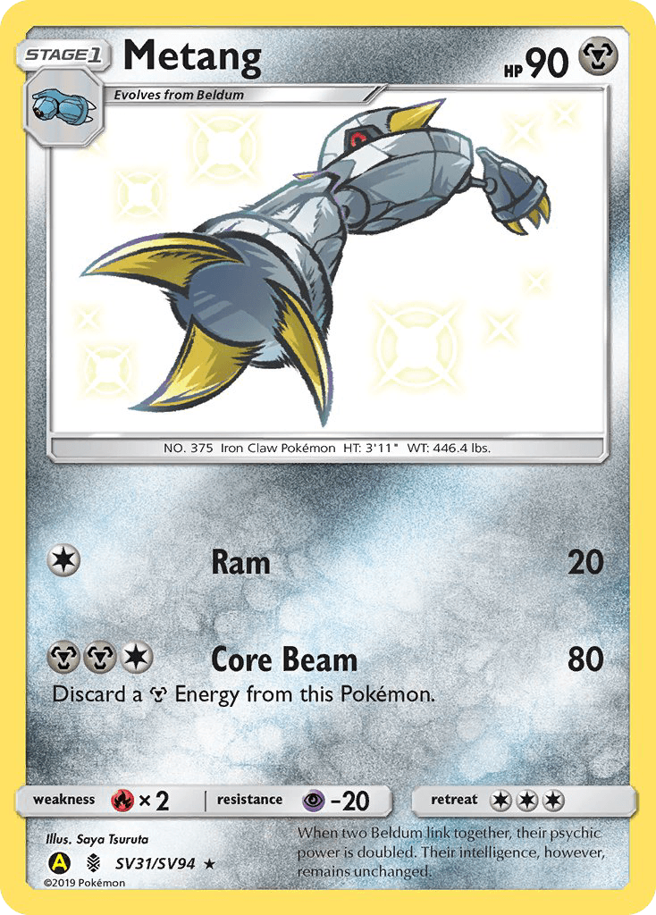 Metang, carta SV31 de Hidden Fates Shiny Vault
