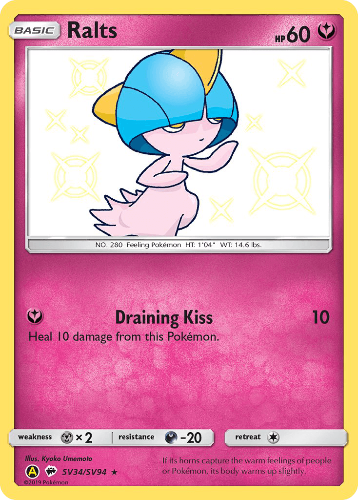 Ralts, carta SV34 de Hidden Fates Shiny Vault
