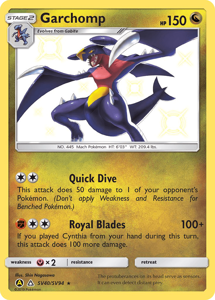 Garchomp, carta SV40 de Hidden Fates Shiny Vault