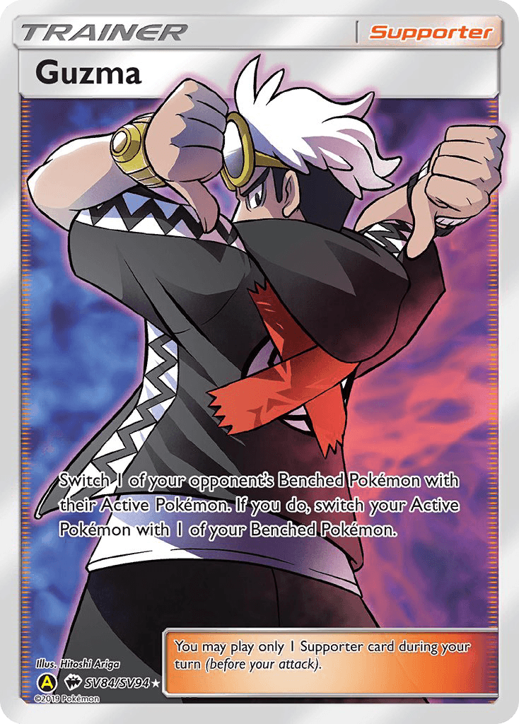 Guzma, carta SV84 de Hidden Fates Shiny Vault