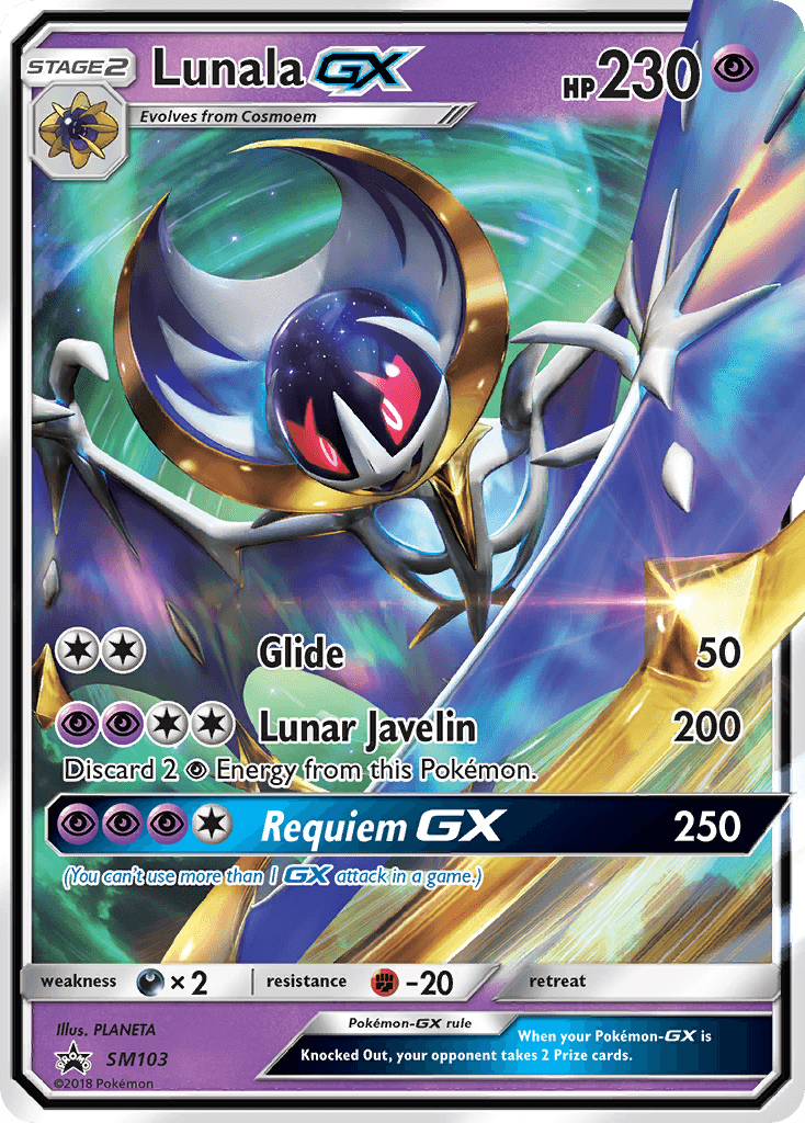 Lunala GX, carta SM103 de SM Black Star Promos