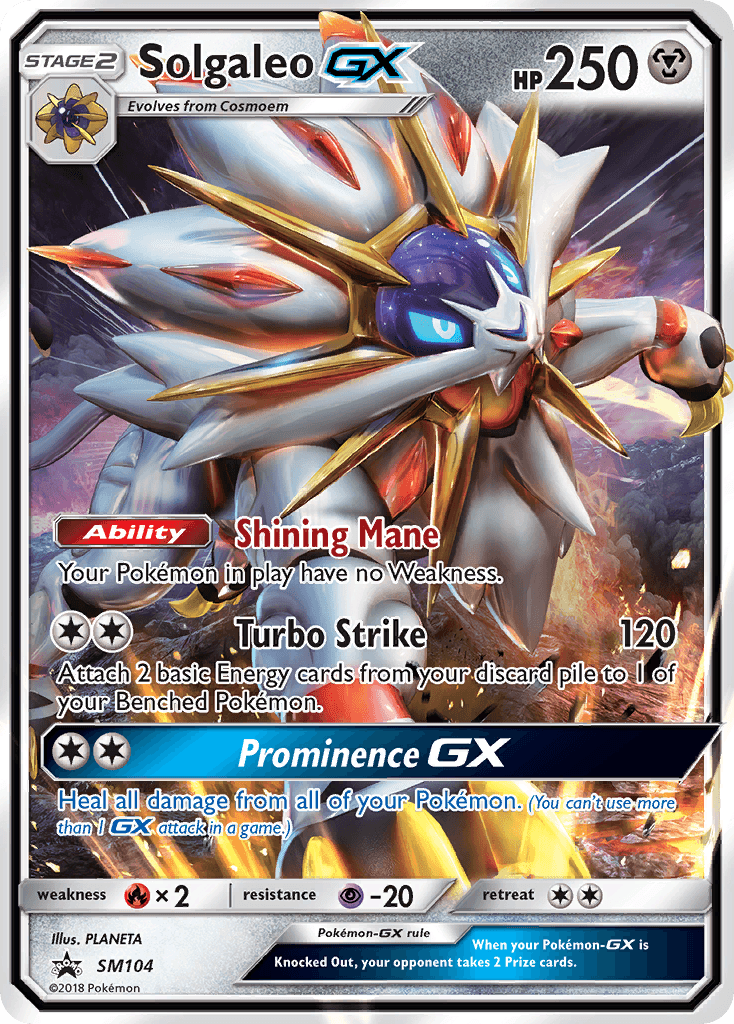 Solgaleo GX, carta SM104 de SM Black Star Promos