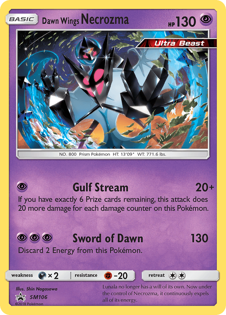 Dawn Wings Necrozma, carta SM106 de SM Black Star Promos
