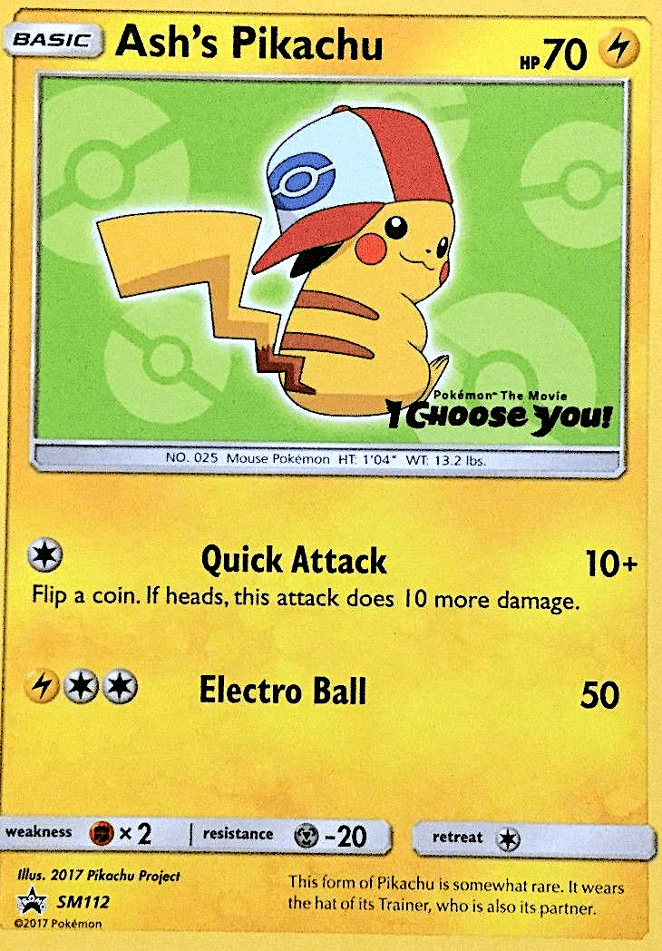 Ash's Pikachu, carta SM112 de SM Black Star Promos