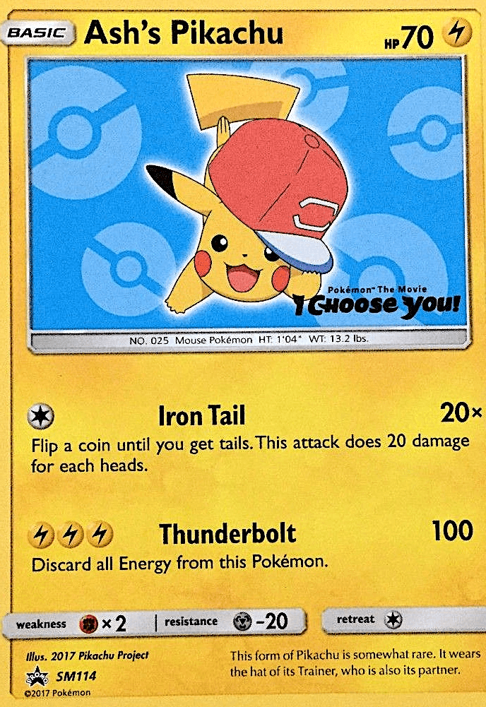 Ash's Pikachu, carta SM114 de SM Black Star Promos